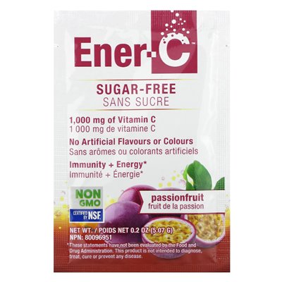 Ener-C, Vitamin C, Multivitamin Drink Mix, Sugar-Free Passion Fruit, 1000 mg, 30 Packets, 0.2 oz (5.07 g)
