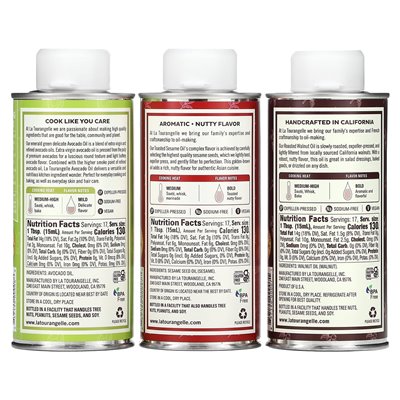 La Tourangelle, Lat Favorites Trio Artisan Oils, 3 Count, 8.45 oz (250 ml)