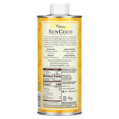 La Tourangelle, Organic Suncoco, Sunflower Oil &amp Coconut Oil Blend, 25,4 Fl Oz (750 ml)