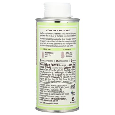 La Tourangelle, Infused Pesto Oil, 8,45 Fl Oz (250 ml) La Tourangelle, Infused Pesto Oil, 8,45 Fl Oz (250 ml)