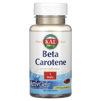 Kal, Beta-Carotin, 7500 mcg (25.000 IE), 100 weiche