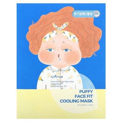 Isntree, puffy twarz Fit Fit Cooling Beauty, 10 masek, 0,81 uncji (23 g) każdy