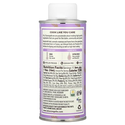 La Tourangelle, infused Herbs de Provence Oil, fresh rosemary and thyme, 8.45 fl oz (250 ml)