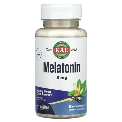 Kal, melatonina, waniliowa mięta, 5 mg, 90 mikro tabletek