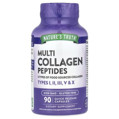 Nature's Truth, Multi Collagen Peptydes, 90 kapsułek szybkiego uwalniania Nature's Truth, Multi Collagen Peptydes, 90 kapsułek szybkiego uwalniania