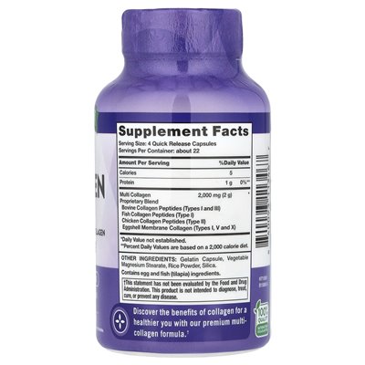 Nature's Truth, Multi Collagen Peptydes, 90 kapsułek szybkiego uwalniania Nature's Truth, Multi Collagen Peptydes, 90 kapsułek szybkiego uwalniania