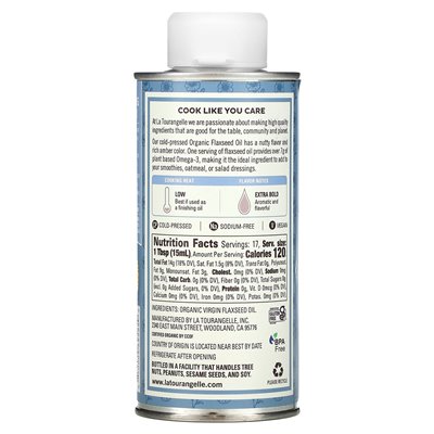 La Tourangelle, organiczny olej lniany, 8,45 Fl Oz (250 ml) La Tourangelle, organiczny olej lniany, 8,45 Fl Oz (250 ml)