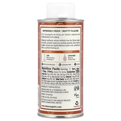 La Tourangelle, geröstetes Kürbiskernöl, 8,45 fl oz (250 ml)