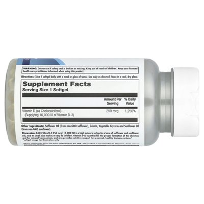 Kal, Ultra D-3, 250 mcg (10,000 IU), 90 softgels