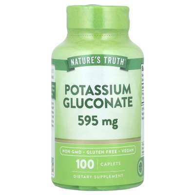 Natury prawda, glukonian potasu, 595 mg, 100 kapleczek