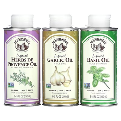 La Tourangelle, Trio aus mit Frankreich angereicherten handwerklich hergestellten Ölen, 3 Dosen, 8,45 fl oz (250 ml)