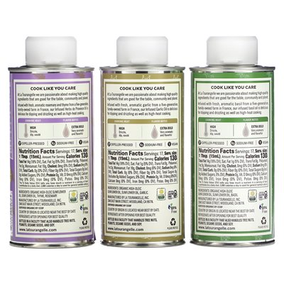 La Tourangelle, Trio aus mit Frankreich angereicherten handwerklich hergestellten Ölen, 3 Dosen, 8,45 fl oz (250 ml)