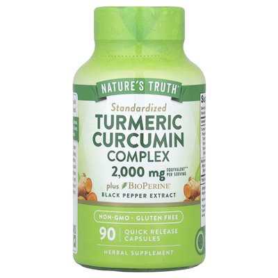 Nature's Truth, kurkumowa kompleks kurkuminy plus ekstrakt z czarnego pieprzu bioperine®, 90 kapsułek z szybkim uwalnianiem Nature's Truth, kurkumowa kompleks kurkuminy plus ekstrakt z czarnego pieprzu bioperine®, 90 kapsułek z szybkim uwalnianiem