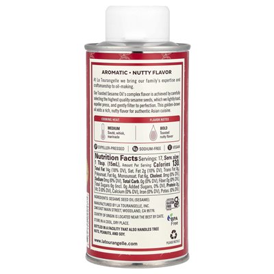 La Tourangelle, Toasted Sesame Oil, 8.45 Fl Oz (250 ml)