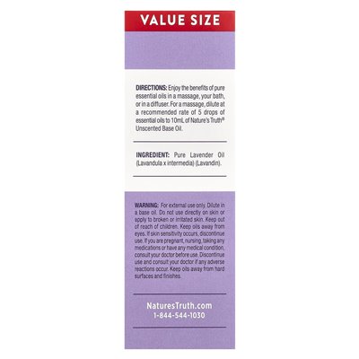 Nature's Truth, Pure Essential Oil, Rejuvenating Lavender, 2 fl oz (59 ml) Nature's Truth, Pure Essential Oil, Rejuvenating Lavender, 2 fl oz (59 ml)