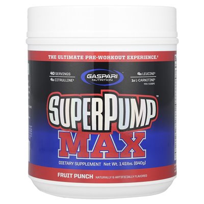 Gaspari Nutrition, SuperPump Max, Punch Owocowy, 1.41 lbs (640 g) Gaspari Nutrition, SuperPump Max, Punch Owocowy, 1.41 lbs (640 g)