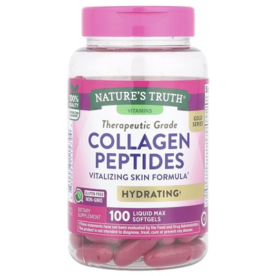 Nature's Truth, kolagen peptydy, 100 płynnych maksymalnych miękkich miękkich