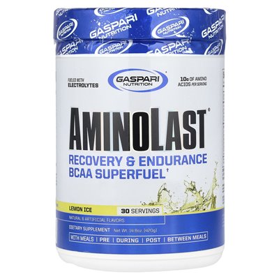 Gaspari Nutrition, Aminolast®, Recovery & Endurance BCAA Superfuel, Zitroneneis, 14,8 Unzen (420 g)