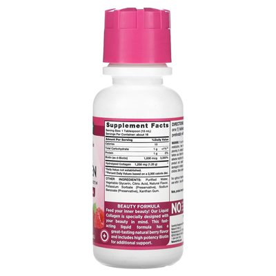 Nature's Truth, Witaminy, płynny kolagen z białkiem aminokwasowym + biotyna, jagoda, 8 Fl Oz (237 ml) Nature's Truth, Witaminy, płynny kolagen z białkiem aminokwasowym + biotyna, jagoda, 8 Fl Oz (237 ml)