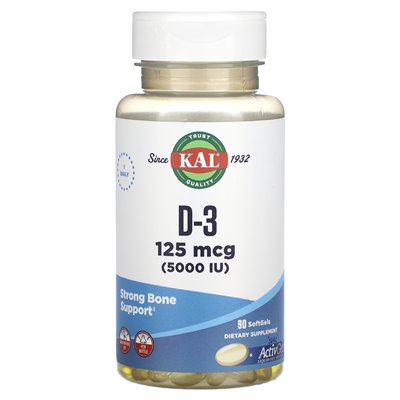 Kal, D-3, 125 MCG (5000 IE), 90 Kapseln