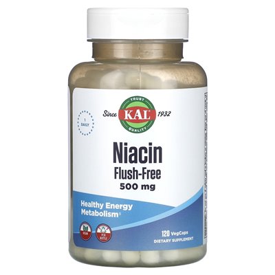 Kal, niacyna, beztroski, 500 mg, 120 Vegcaps
