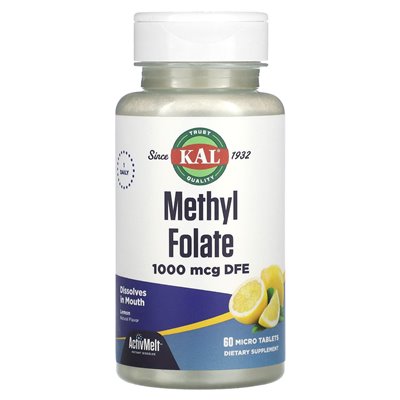 Kal, Methyl Folate, Lemon, 1000 mcg DFE, 60 micro tablets