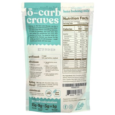 Livlo, Brownies, keto Baking Mix, 9 uncji (256 g)