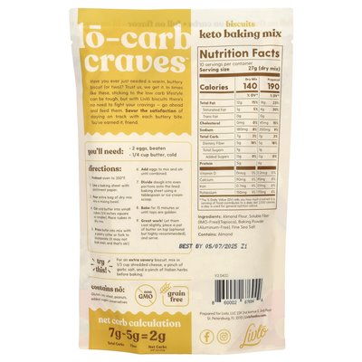 Livlo, biscuits, keto baking mix, classic butter, 9.4 oz (266 g)