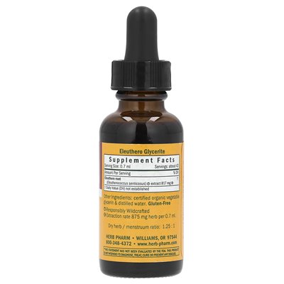 Herb Pharm, Eleuthero, gliceryt, 1 Fl Oz (30 ml) Herb Pharm, Eleuthero, gliceryt, 1 Fl Oz (30 ml)
