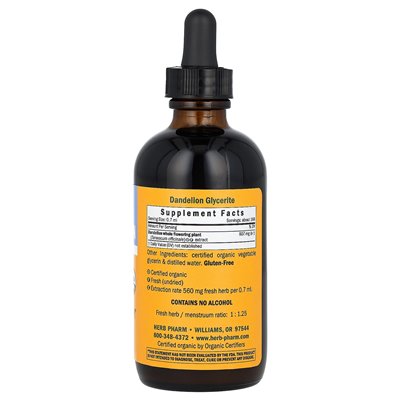 Herb Pharm, Dandelion, Alcohol Free, 4 fl oz (120 ml)