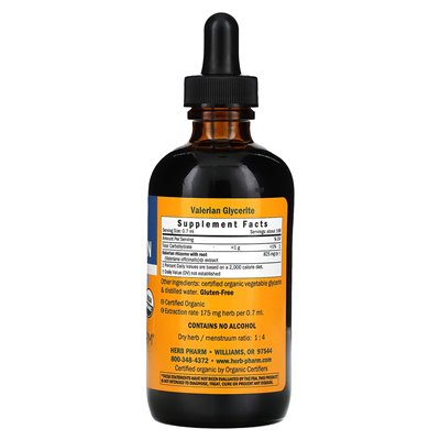 Herb Pharm, Valerian, bez alkoholu, 4 fl Oz (120 ml)