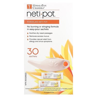 Himalajska Chandra, porcelanowy garnek neti z sachy soli neti, 2,16 g
