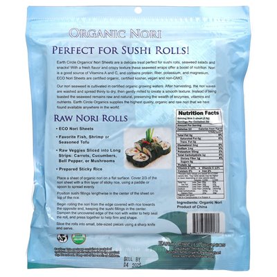 Earth Circle Organics, Bio-Nori, 50 Blätter, 4,4 oz (125 g)