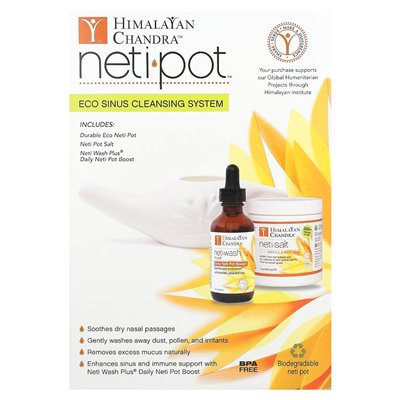Himalayan Chandra, Neti Pot, Eco Sinus Cleansing System, 3 Piece Kit
