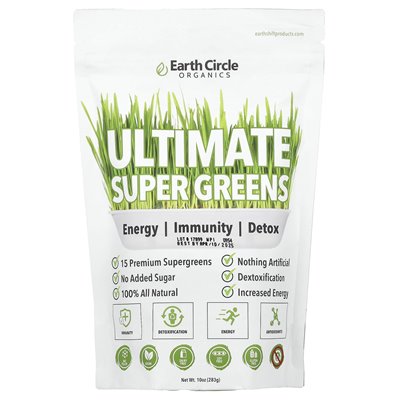 Earth Circle Organics, Ultimate Super Greens, 10 uncji (283 g)