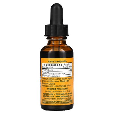 Herb Pharm, zielona herbata, bez alkoholu, 1 Fl Oz (30 ml)