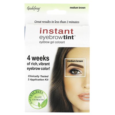 Godefroy Instant-Augenbrauentönung, Mittelbraun, 3er-Pack
