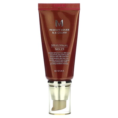 Missha, M Perfect Cover BB Cream, SPF 42 PA +++, No. 23 Natural Beige, 1.7 oz (50 ml)