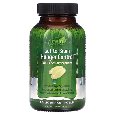 Irwin Naturals, kontrola głodu jelita do mózgu, 60 płynnych miękkich żelazów Irwin Naturals, kontrola głodu jelita do mózgu, 60 płynnych miękkich żelazów