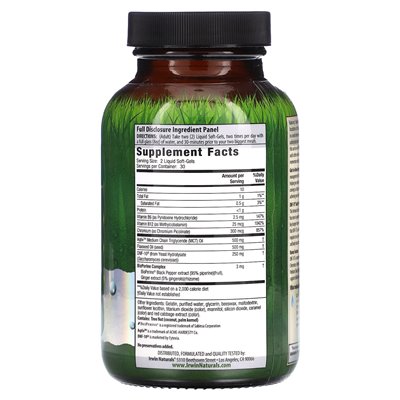 Irwin Naturals, kontrola głodu jelita do mózgu, 60 płynnych miękkich żelazów Irwin Naturals, kontrola głodu jelita do mózgu, 60 płynnych miękkich żelazów