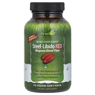 Irwin Naturals, Steel-Libido Red, Magnum Przepływ Krwi, 75 Płynnych Miękkich Kapsułek Irwin Naturals, Steel-Libido Red, Magnum Przepływ Krwi, 75 Płynnych Miękkich Kapsułek