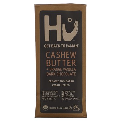 HU, Dark Chocolate, Organic 70% Cacao, Cashew Butter + Orange Vanilla, 2.1 oz (60 g)
