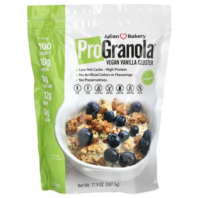 Julian Bakery, Pro Granola, wegańska waniliowa klaster, 17,9 uncji (507,5 g) Julian Bakery, Pro Granola, wegańska waniliowa klaster, 17,9 uncji (507,5 g)