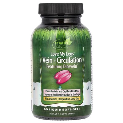 Irwin Naturals, Love My Legs, Vein + Circulation, 60 Liquid Soft Iron