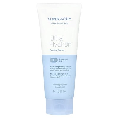 Missha, Super Aqua, Ultra Hyalron Foaming Clearser, 6,76 Fl Oz (200 ml)