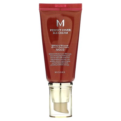 Missha, M Perfect Cover B.B Cream, SPF 42 PA +++, nr 13 Bright Beige, 1,7 fl oz (50 ml)