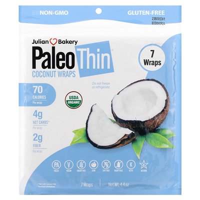 Julian Bakery, paleo cienki, okłady kokosowe, 7 opakowań, 4,4 uncji