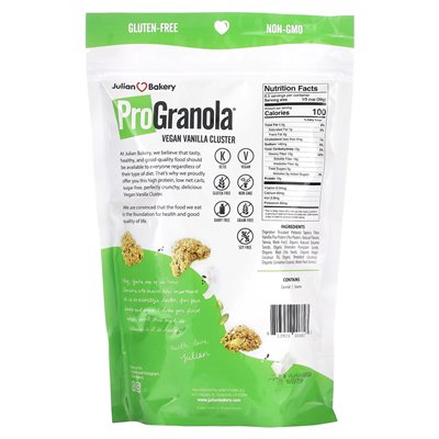 Julian Bakery, Progranola, wegańska waniliowa klaster, 9 uncji (255 g) Julian Bakery, Progranola, wegańska waniliowa klaster, 9 uncji (255 g)