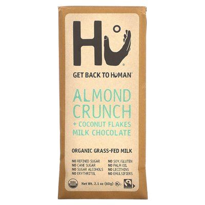 HU, Almond Crunch + Coconut Flakes, Milk Chocolate, 2.1 oz (60 g)