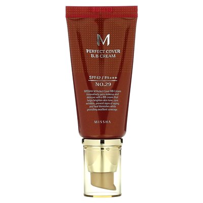 Missha, M Perfect Cover B.B Cream, SPF 42 PA +++, nr 29 Caramel Beige, 1,7 fl oz (50 ml)